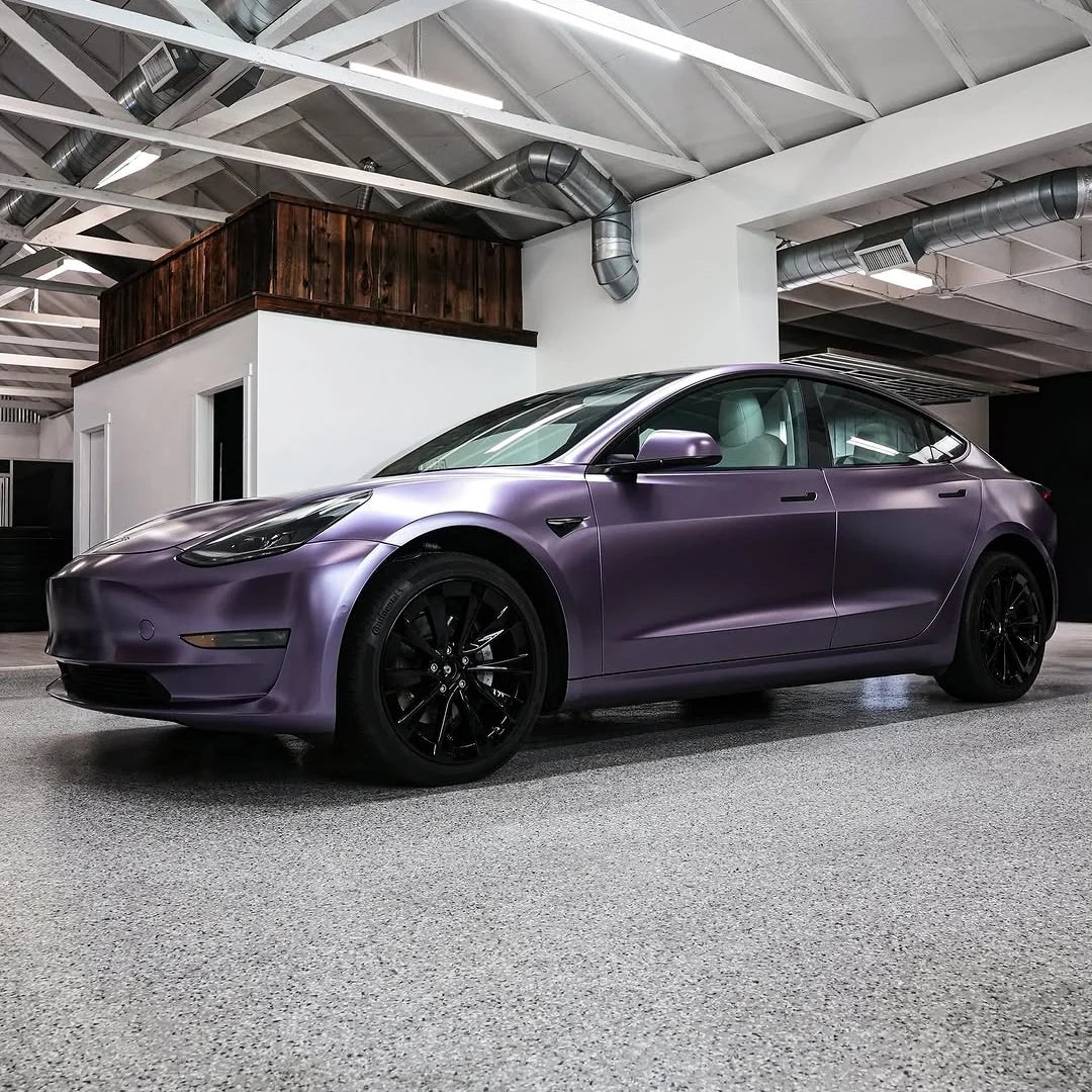 FROZEN SATIN METALLIC PLUM PURPLE