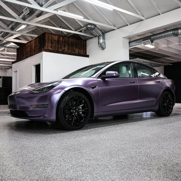 FROZEN SATIN METALLIC PLUM PURPLE